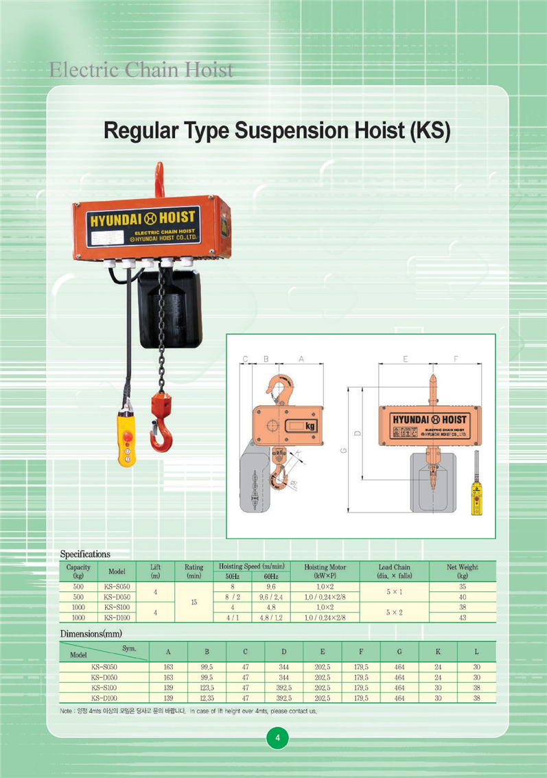 Công ty TNHH MTT Hàn Quốc Palang xích điện - Electric Chain Hoist 