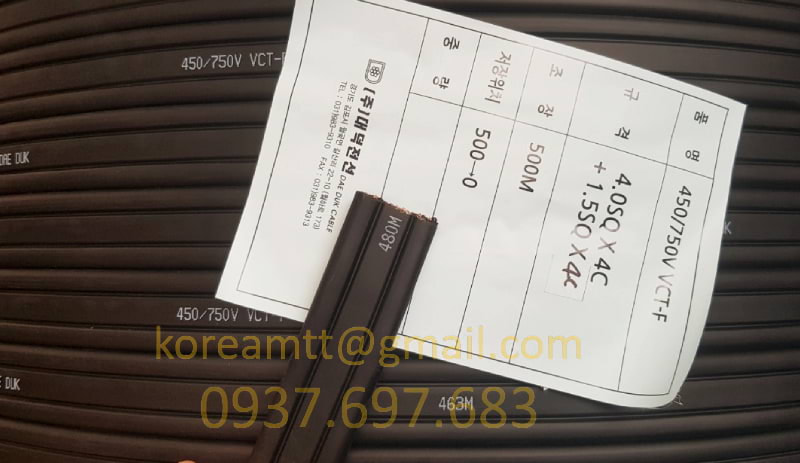 Công ty TNHH MTT Hàn Quốc Cáp điện cầu trục 4SQx4C+1.5SQx4C 