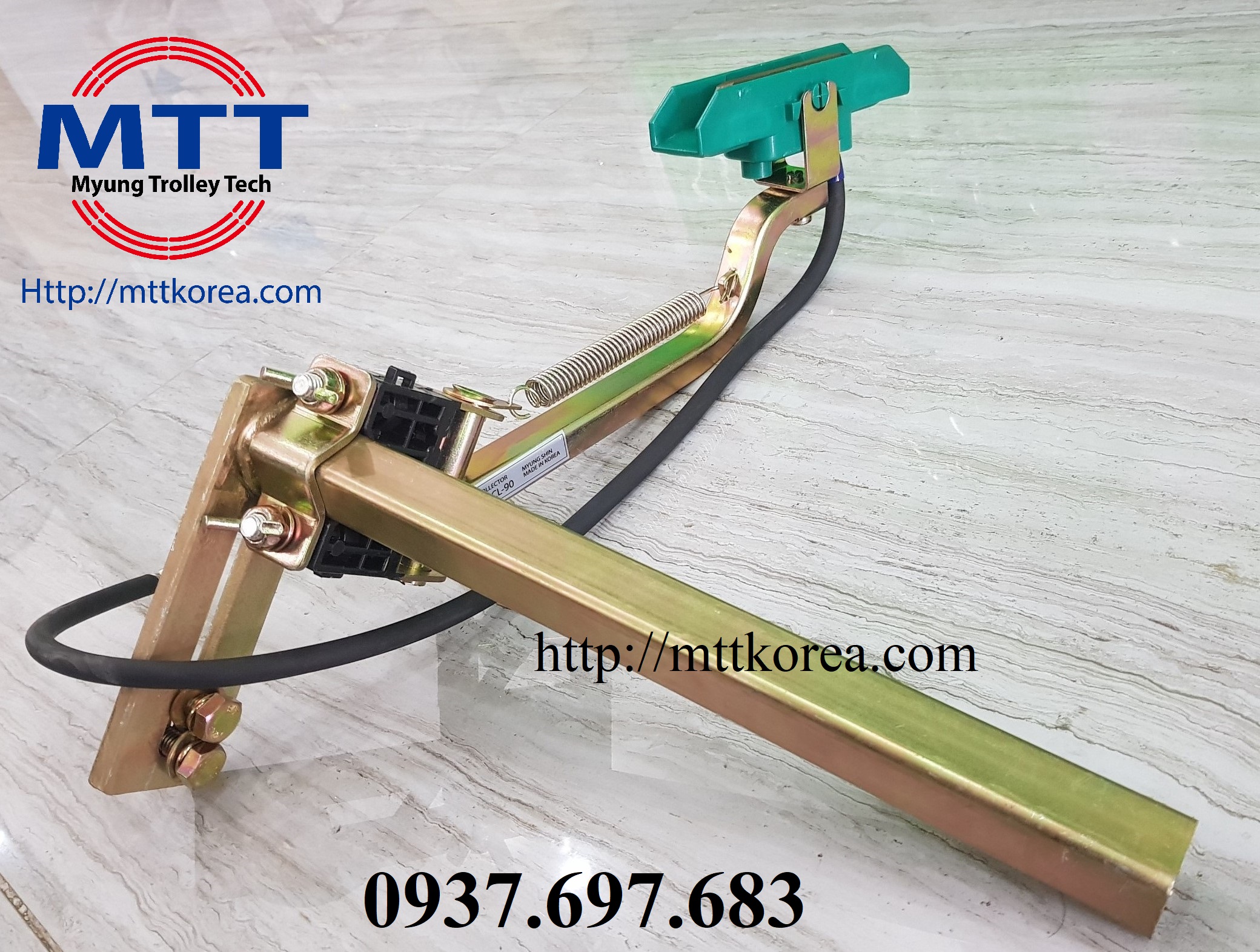 Công ty TNHH MTT Hàn Quốc Chổi lấy điện 90A PVC cầu trục Công ty TNHH MTT Hàn Quốc Chổi lấy điện 90A PVC cầu trục