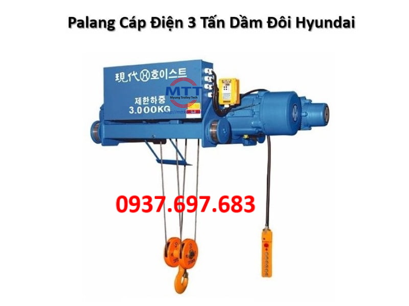 Palang cáp dầm đôi 3 tấn