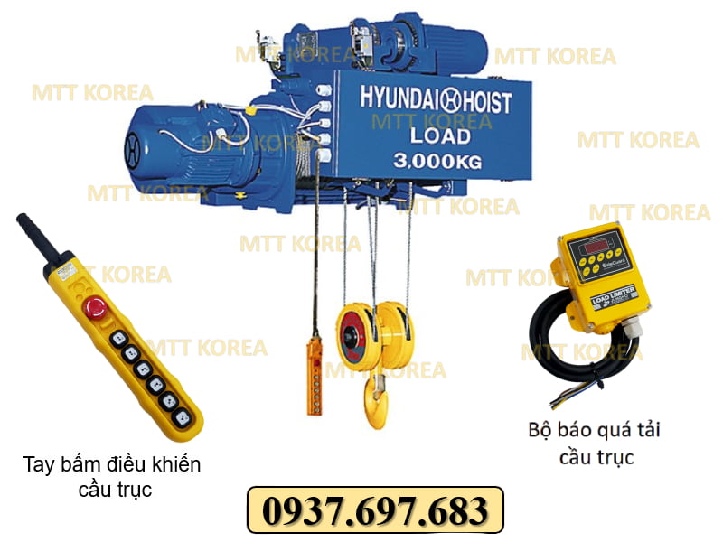 Công ty TNHH MTT Hàn Quốc Palang cáp điện 3 tấn dầm đơn Hyundai Công ty TNHH MTT Hàn Quốc Palang cáp điện 3 tấn dầm đơn Hyundai