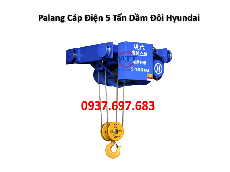 Palang cáp điện dầm đôi 5 tấn