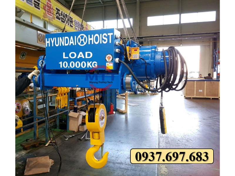 Công ty TNHH MTT Hàn Quốc Palang điện 10 tấn dầm đôi Hyundai Công ty TNHH MTT Hàn Quốc Palang điện 10 tấn dầm đôi Hyundai