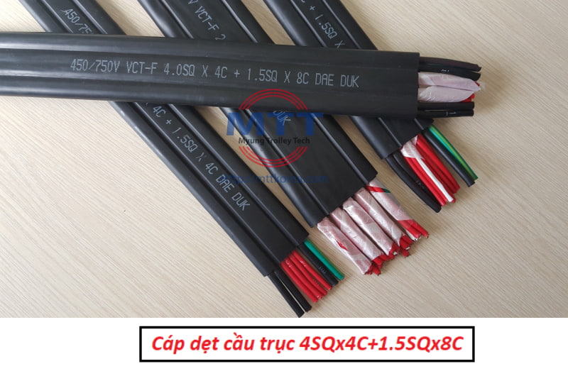 Công ty TNHH MTT Hàn Quốc Cáp dẹt cầu trục 4SQx4C+1.5SQx8C Công ty TNHH MTT Hàn Quốc Cáp dẹt cầu trục 4SQx4C+1.5SQx8C