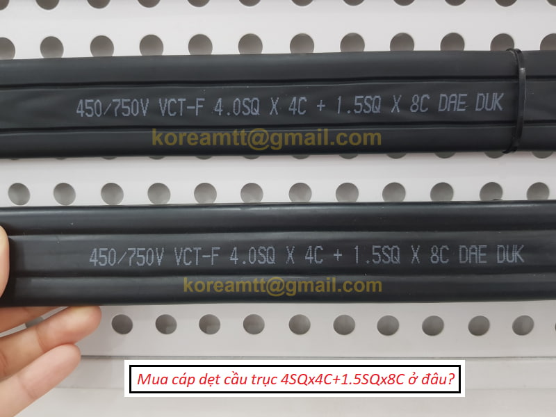 Công ty TNHH MTT Hàn Quốc Cáp dẹt cầu trục 4SQx4C+1.5SQx8C Công ty TNHH MTT Hàn Quốc Cáp dẹt cầu trục 4SQx4C+1.5SQx8C