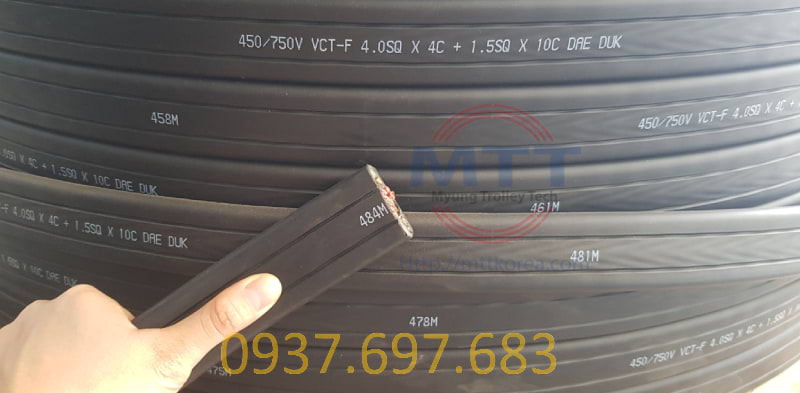Công ty TNHH MTT Hàn Quốc Cáp dẹt cầu trục 4SQx4C+1.5SQx10C 