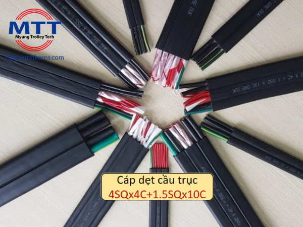 Cáp dẹt cầu trục 4SQx4C+1.5SQx10C