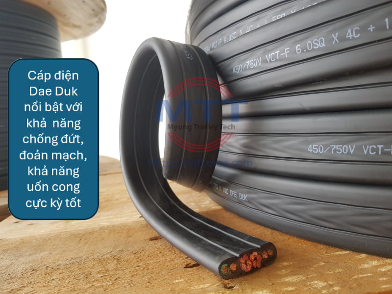 Công ty TNHH MTT Hàn Quốc Cáp dẹt cầu trục 6SQx4C+1.5SQx10C 