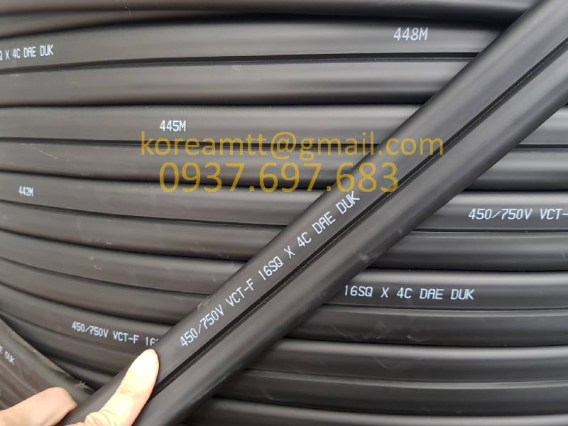 Công ty TNHH MTT Hàn Quốc Cáp điện cầu trục 16SQx4C Công ty TNHH MTT Hàn Quốc Cáp điện cầu trục 16SQx4C