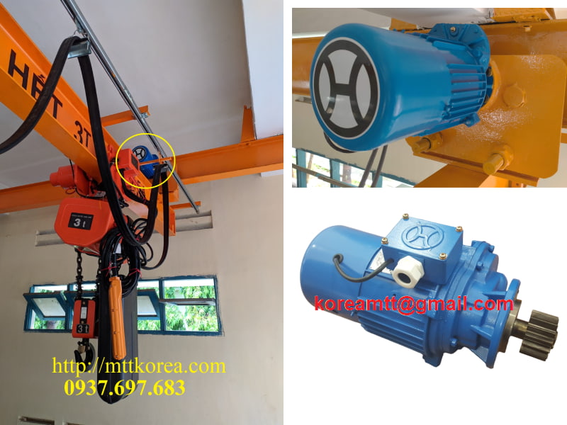 Công ty TNHH MTT Hàn Quốc Motor Hyundai dầm biên cầu trục 1.5kWx4P 
