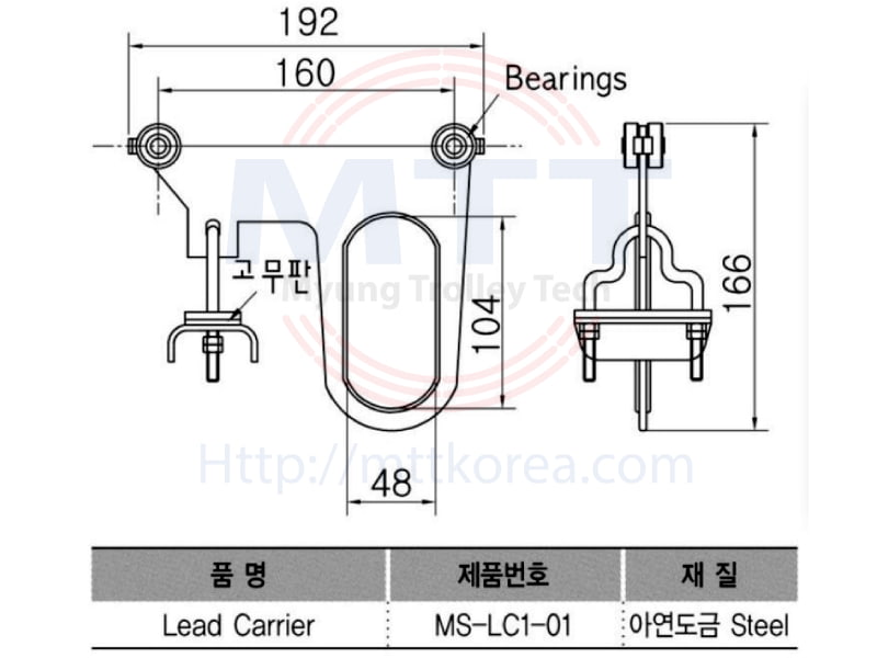 Công ty TNHH MTT Hàn Quốc Con lăn dẫn đầu cáp ray C cầu trục 