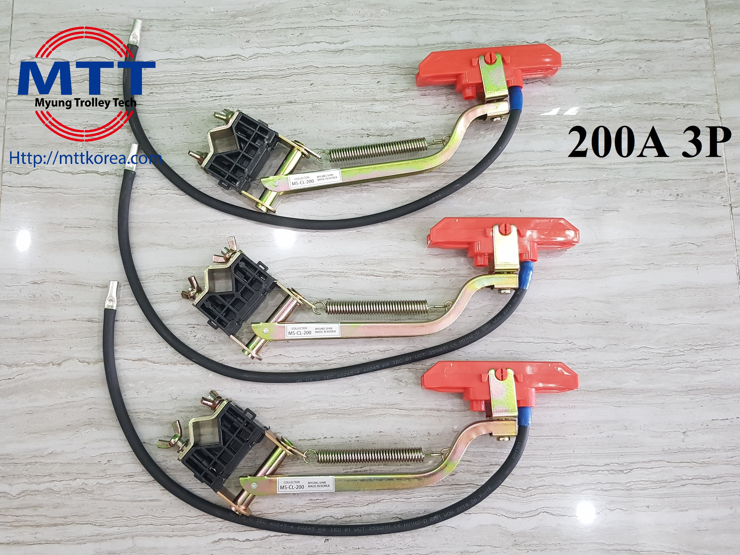 Công ty TNHH MTT Hàn Quốc Tay lấy điện 200A PVC cầu trục 