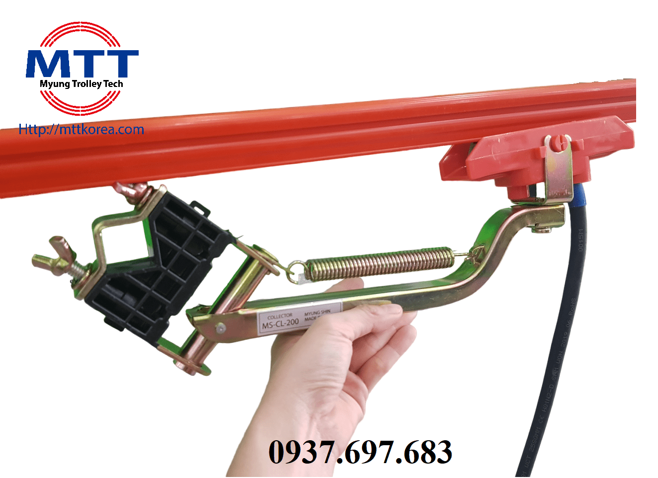 Công ty TNHH MTT Hàn Quốc Tay lấy điện 200A PVC cầu trục 