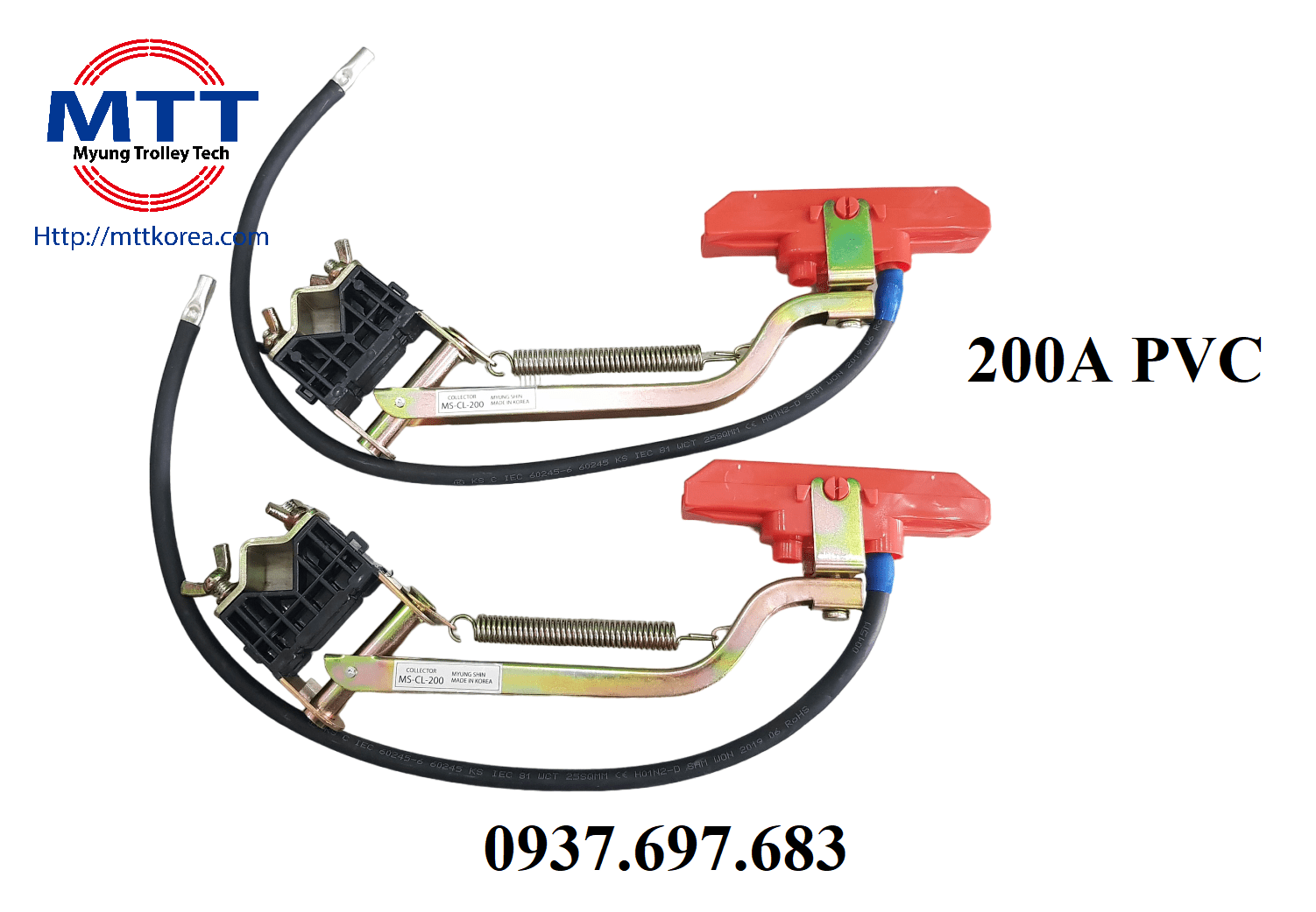 Công ty TNHH MTT Hàn Quốc Tay lấy điện 200A PVC cầu trục 