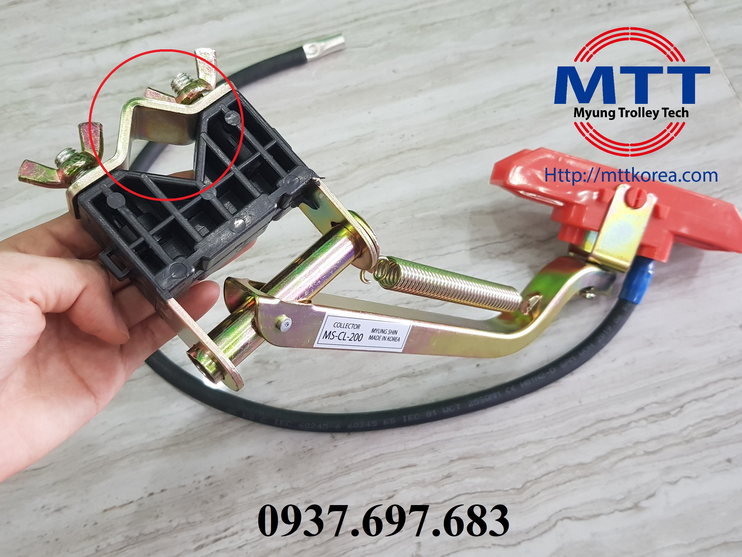 Công ty TNHH MTT Hàn Quốc Tay lấy điện 200A PVC cầu trục 