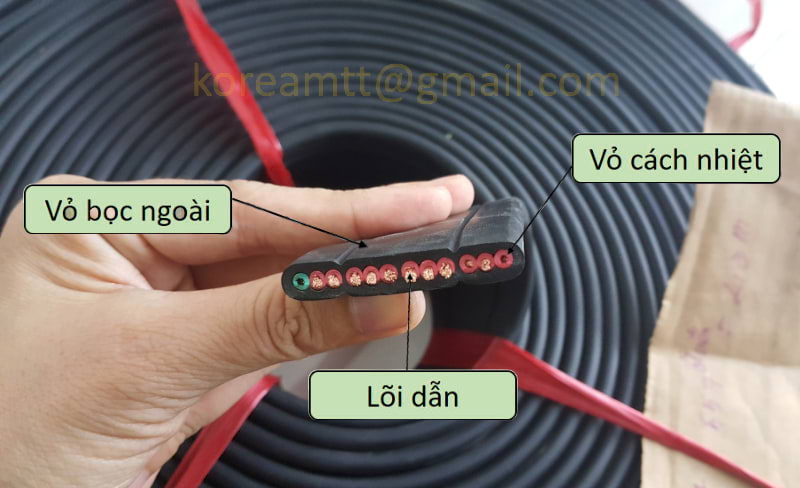 Công ty TNHH MTT Hàn Quốc Cáp điện dẹt cầu trục 1.5SQx12C 
