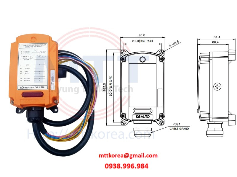 Công ty TNHH MTT Hàn Quốc Bộ điều khiển từ xa của cẩu trục 