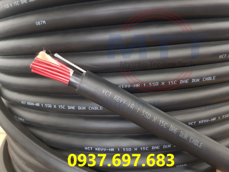 Công ty TNHH MTT Hàn Quốc Dây cáp tròn cầu trục 1.5mm² x 15 lõi 