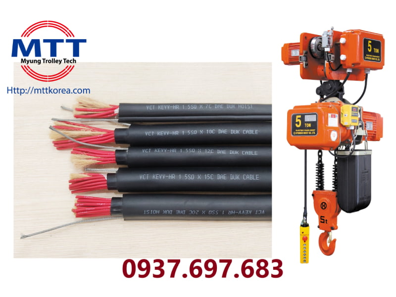 Công ty TNHH MTT Hàn Quốc Dây cáp tròn cầu trục 1.5mm² x 15 lõi 